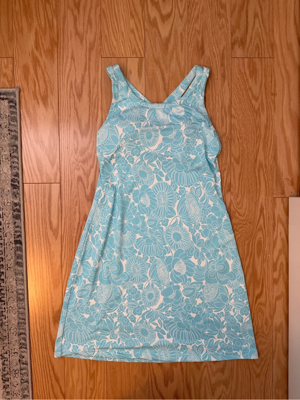Title Nine Blue Floral Sleeveless Summer Dress Sz M